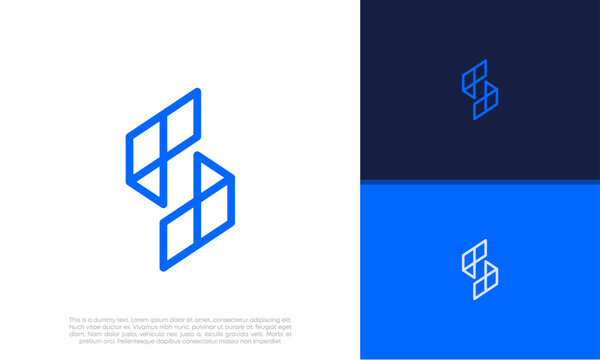 Initials S logo design. Initial Letter Logo. Innovative high tech logo template.	