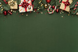 Fototapeta Konie - Green Christmas Background