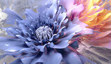 Fototapeta Tulipany - A Dreamlike Garden of Purple Flowers,Dreamy Conceptual Botanical Flower Art, 3D Rendering