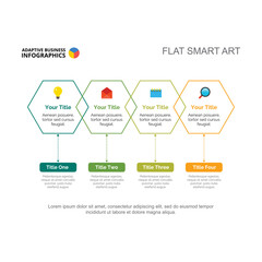 Wall Mural - Hexagon shapes with planning steps vector illustration. Cartoon drawing of business infographic for advertisement or research. Management, development concept for report or presentation slide