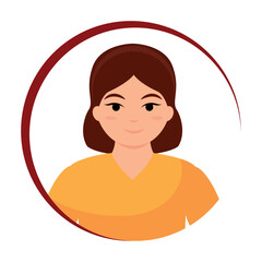 Sticker - ISolated avatar of a womman face icon Vector