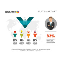 Wall Mural - World map with analytics infographic vector illustration. Cartoon drawing of business scheme, report or brochure. Economy, finances, management concept for business report or presentation slide