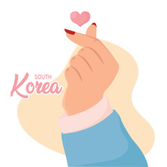 Poster - Isolated korean hand gesture Hand icon Vector