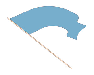 Poster - big waving flag flat line color isolated vector object. flag blows away in wind. editable clip art i