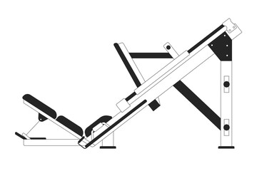 Poster - leg press machine flat monochrome isolated vector object. gym equipment. bodybuilder legs. editable 