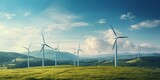 AI Generated. AI Generative. Wind mill eco power electric generator innovation alternative energy. Graphic Art