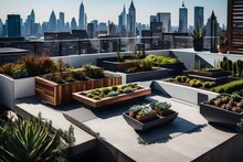 An Urban Rooftop Garden With A Modern Twist - AI Generative