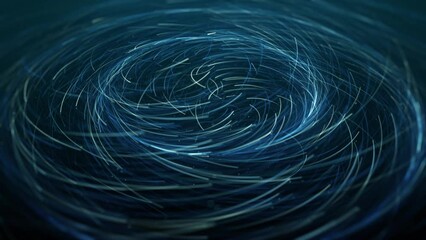 Poster - Concentric Circles Of Spinning Particles/ 4k animation of abstract spinning particles lights in concentric circular moves with glow effect and depth of field blur