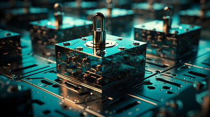 Fototapete - Cyber security concept.