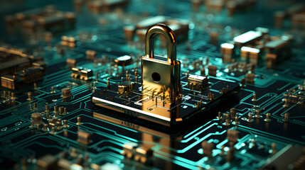 Fototapete - Cyber security concept.