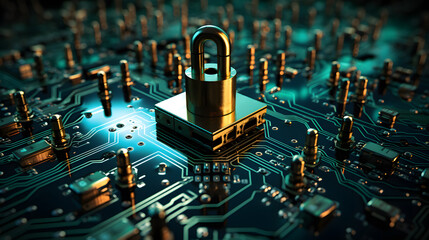 Fototapete - Cyber security concept.