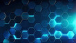 Futuristic Blue Hexagonal Grid with Starry Effect,blue hexagon background