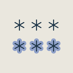 Wall Mural - Snowflakes vector isolated flat icon. Weather sign