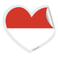 Poster - Isolated heart shape with the flag of Monaco Vector