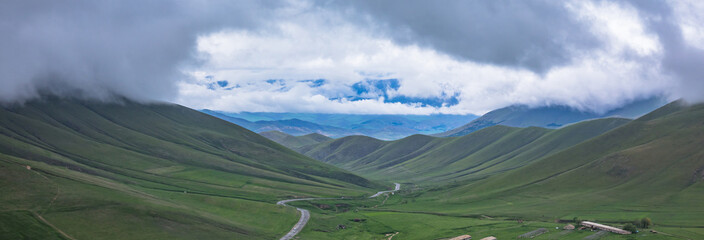 Wall Mural - Colorful fields and hills of Mountain