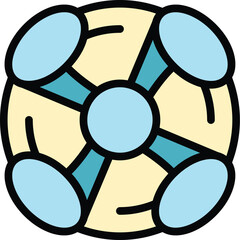 Poster - Remodeling table icon outline vector. Wall remodel. Interior service color flat