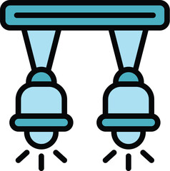Poster - Remodeling home light icon outline vector. Repair kitchen. Wall house color flat