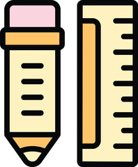 Poster - Remodeling pen ruler icon outline vector. Wall repair. Carpet tool color flat