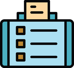 Poster - Tablet pos machine icon outline vector. Cash register. Screen point color flat
