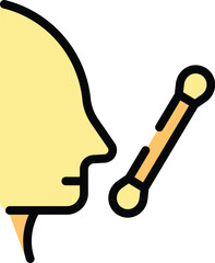 Poster - Nasal swab test icon outline vector. Pcr health test. Lab result color flat