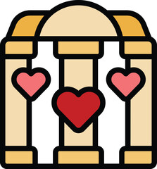 Poster - generosity love arch icon outline vector. heart charity. social team color flat