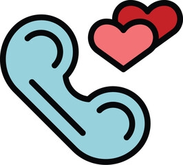 Poster - love call icon outline vector. social share. activist relief color flat