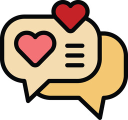 Poster - love chat icon outline vector. person charity. activist social team color flat