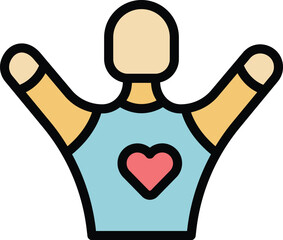 Poster - friend love icon outline vector. social team. share give color flat