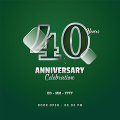 Wall Mural - Elegant 40th anniversary banner illustration concept on green background