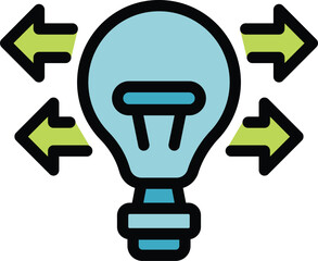 Wall Mural - Idea bulb icon outline vector. Comfort zone. Business work color flat