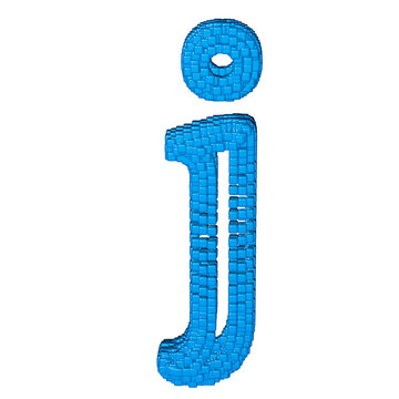 Symbol made of blue cubes. letter j