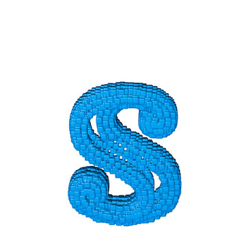 Symbol made of blue cubes. letter s