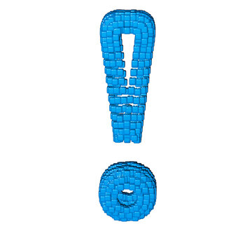 Symbol made of blue cubes