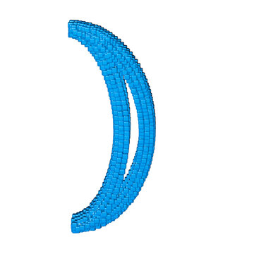 Symbol made of blue cubes