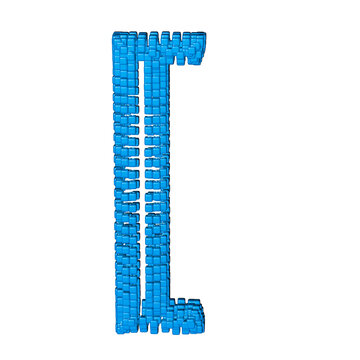 Symbol made of blue cubes
