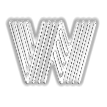 Silver luminous symbol. letter w