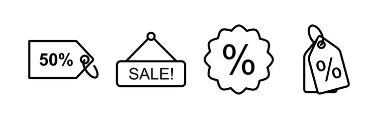 Discount icon vector. shopping tags. percentage icon