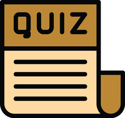 Poster - Quiz paper icon outline vector. Poster show. Ask test color flat