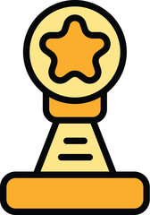 Poster - Expert cup icon outline vector. Business team. Consult chart color flat