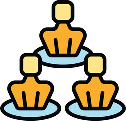 Poster - Expert group team icon outline vector. Work office. Report cyber color flat
