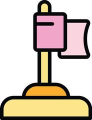 Poster - Flag expert goal icon outline vector. Business team. Work office color flat