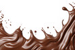 Melted chocolate border. Cutout on transparent