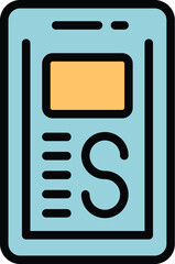 Poster - Smartphone monetize icon outline vector. Data profit. Database ad color flat