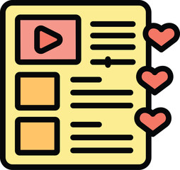 Poster - Player play icon outline vector. Profit data. Database lead color flat