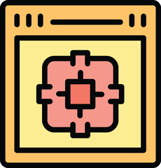 Poster - Web page monetize icon outline vector. Video data. App digital color flat