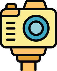 Poster - Action camera video icon outline vector. Profit data. Money digital color flat