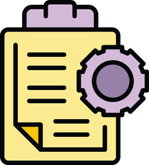 Poster - Gear clipboard icon outline vector. Car automotive. Vehicle service color flat