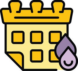 Poster - Car repair calendar icon outline vector. Engine mechanic. Gear machine color flat