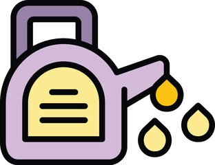Poster - Car oil fill icon outline vector. Auto motor. Engine repair color flat