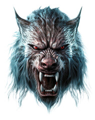 Canvas Print - Werewolf Head Isolated on Transparent Background
